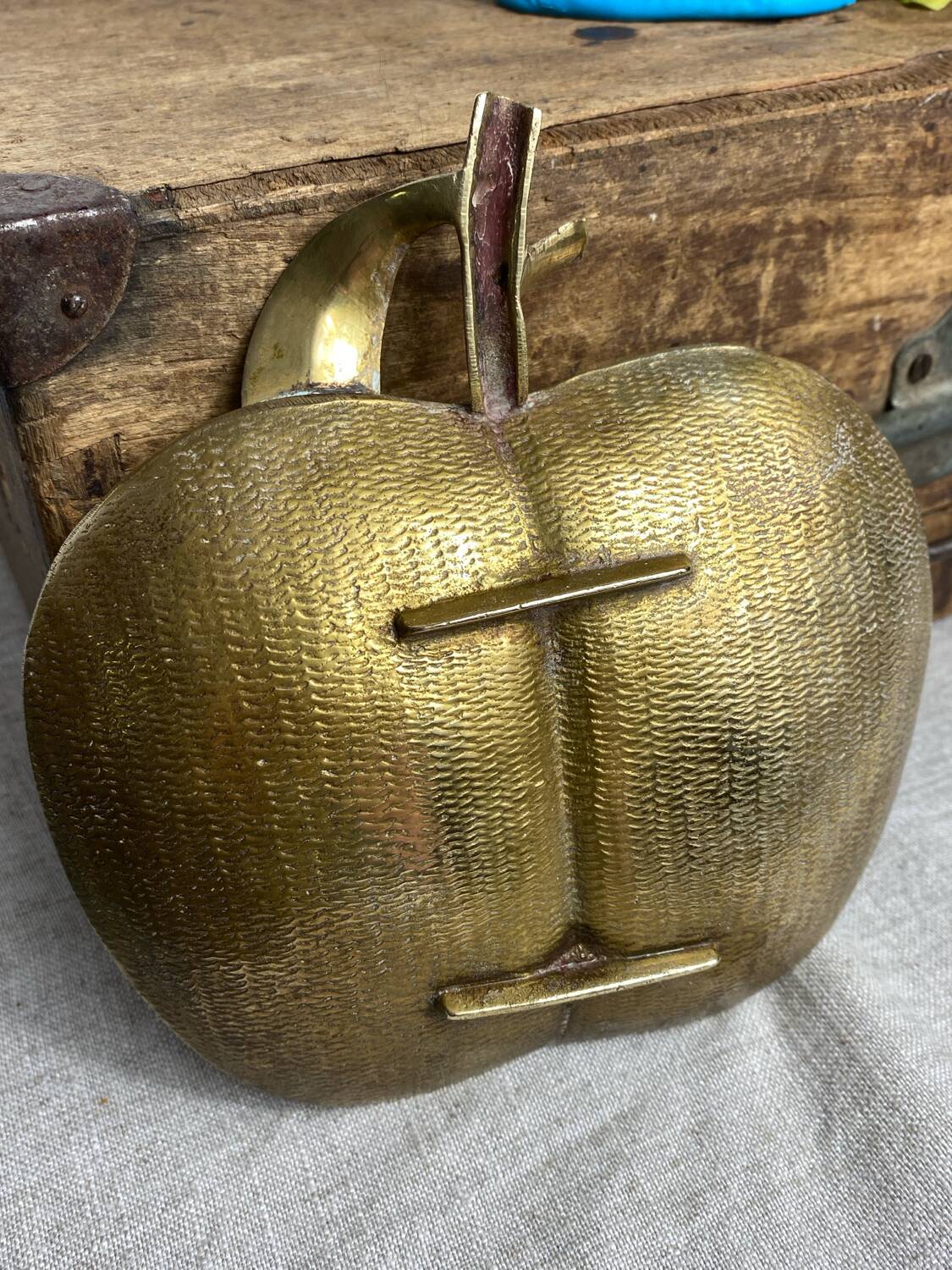 Large brass apple pocket emptier
