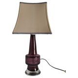 Mid-Century Modern Purple Chrystal Glass Table Lamp by Kosta 1960s