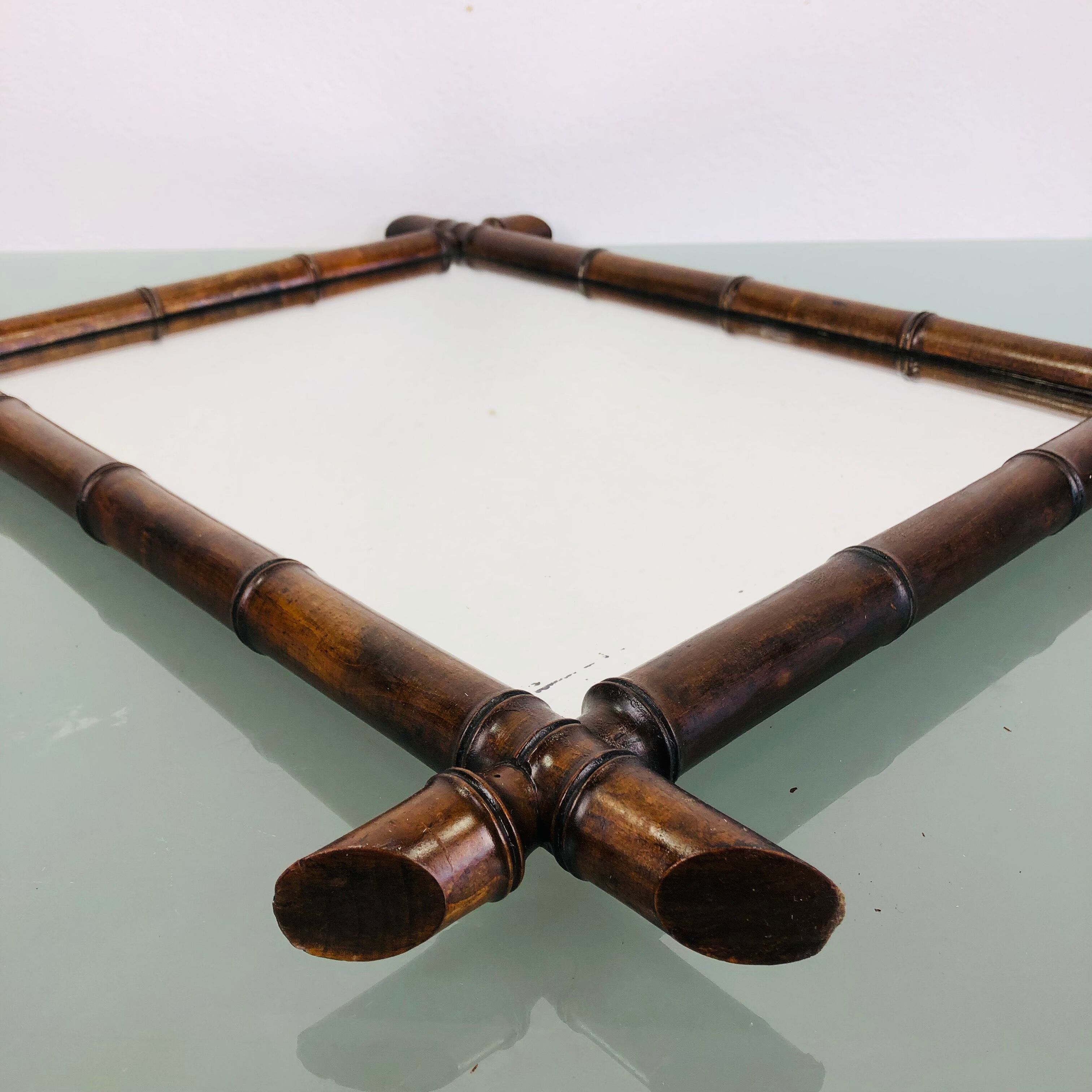 Faux bamboo mirror