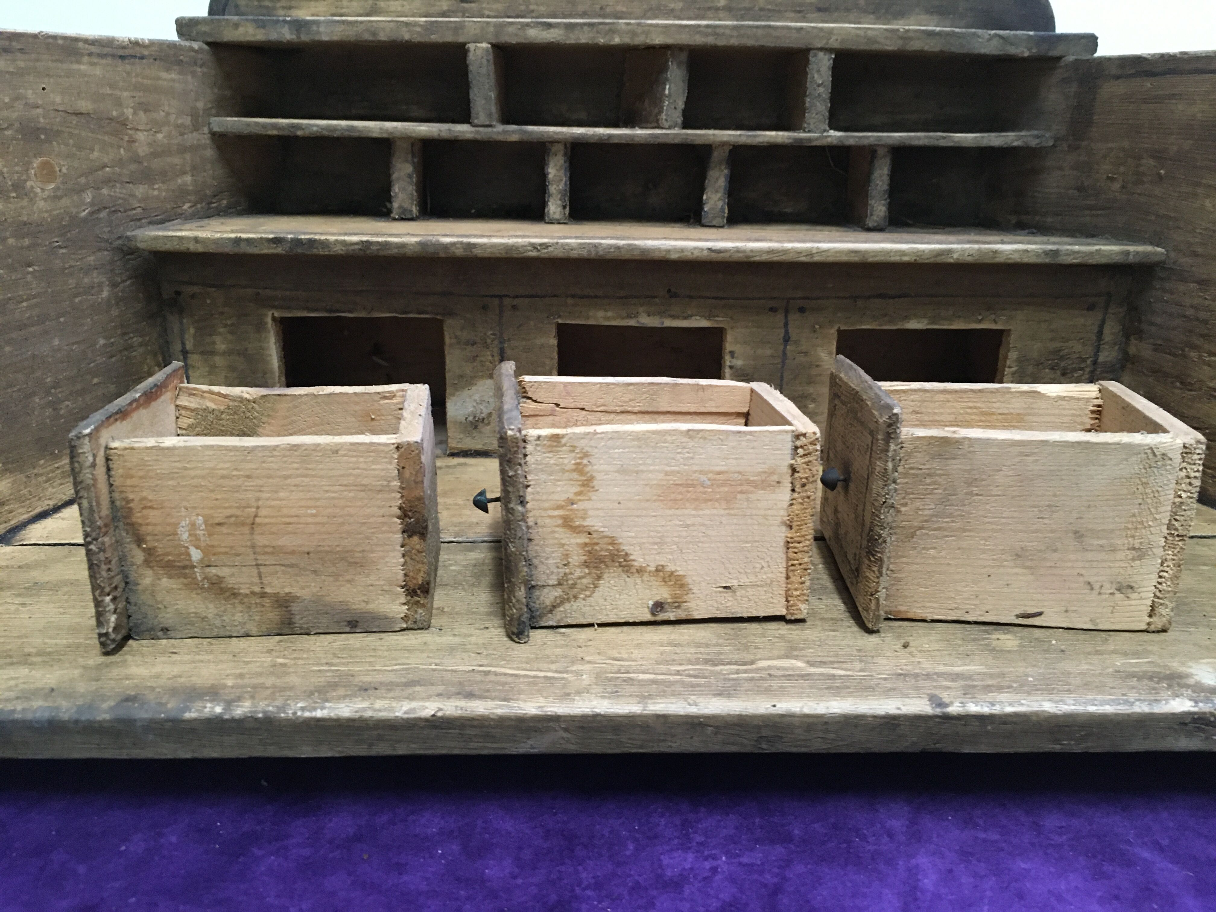 Shelf antique wooden grocery store