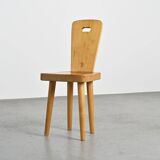 Pair of high-backed chairs by Christian Durupt, Méribel 1960