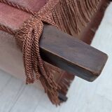 1970s, Danish 2-seater sofa, original salmon pink furniture velour.