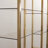 Black Belgo Chrom Hollywood Regency 20 Carat Gold Plated Shelving Unit 70s