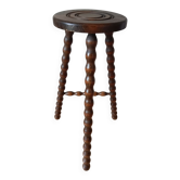 Beaded wood tripod stool