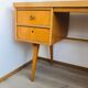 60s office in honey wood and formica moka compass feet