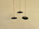 Trio de suspensions tôle émaillée noire et blanche vintage style indus