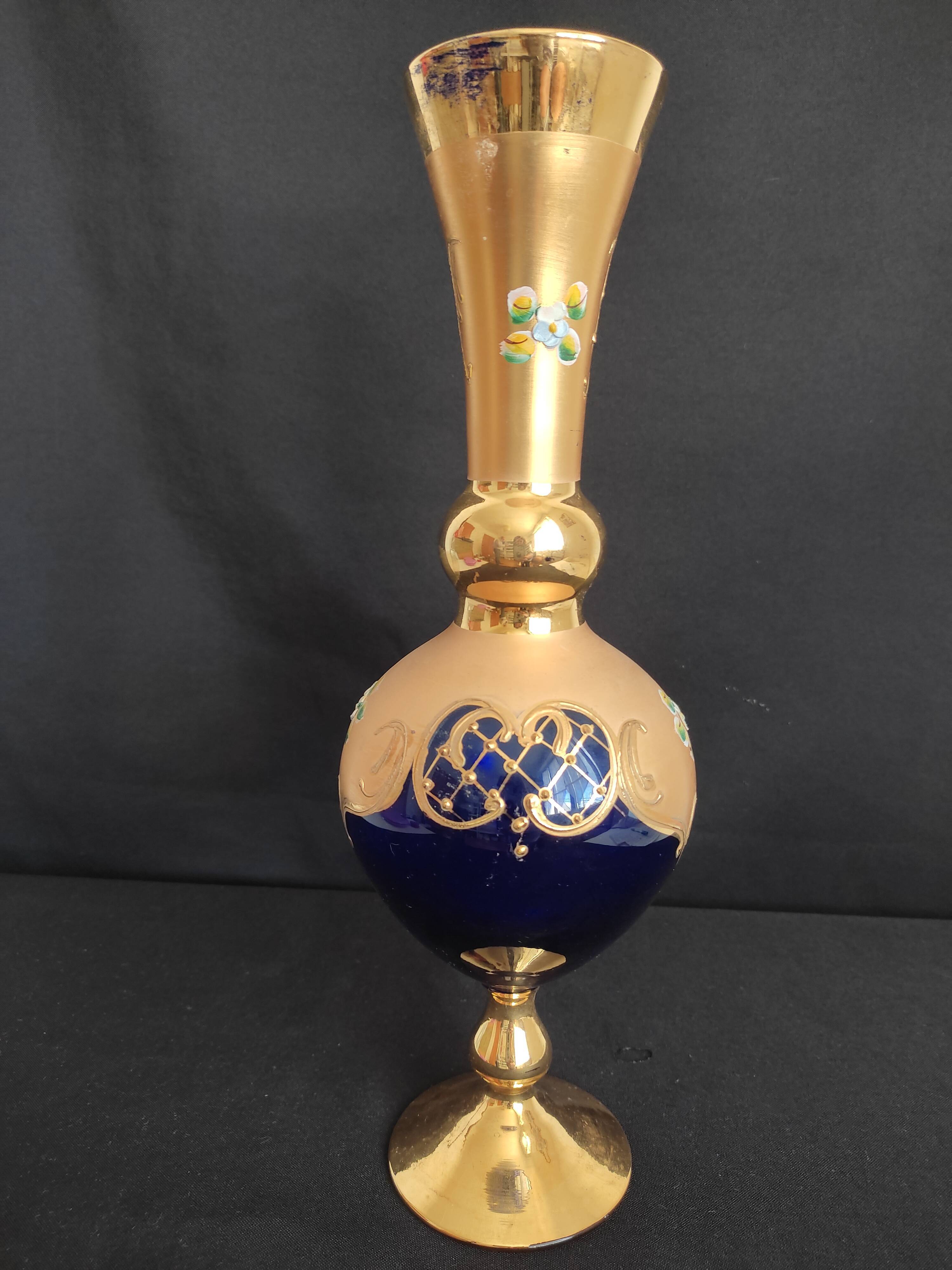 Gold and midnight blue vase
