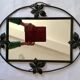 Miroir ancien Art Déco fer forgé martelé décor vegétal