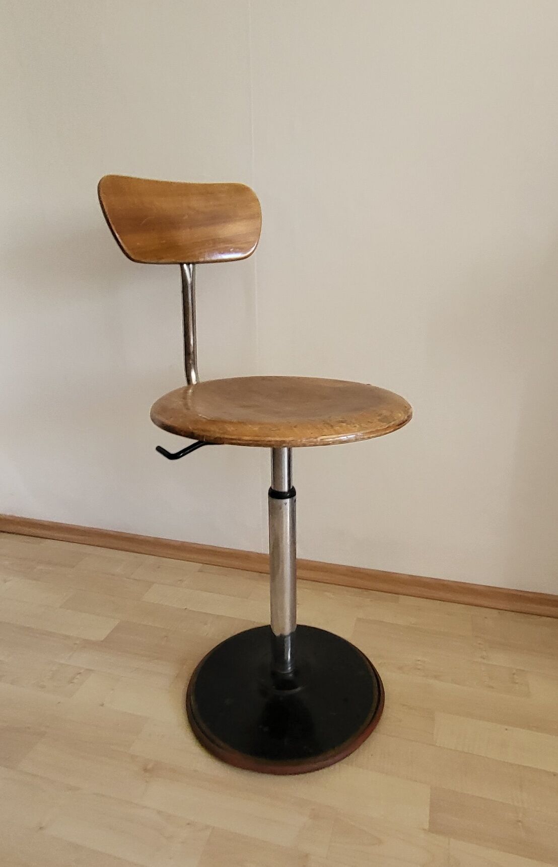 Tabouret industriel télescopique, Mirima, France vers 1950