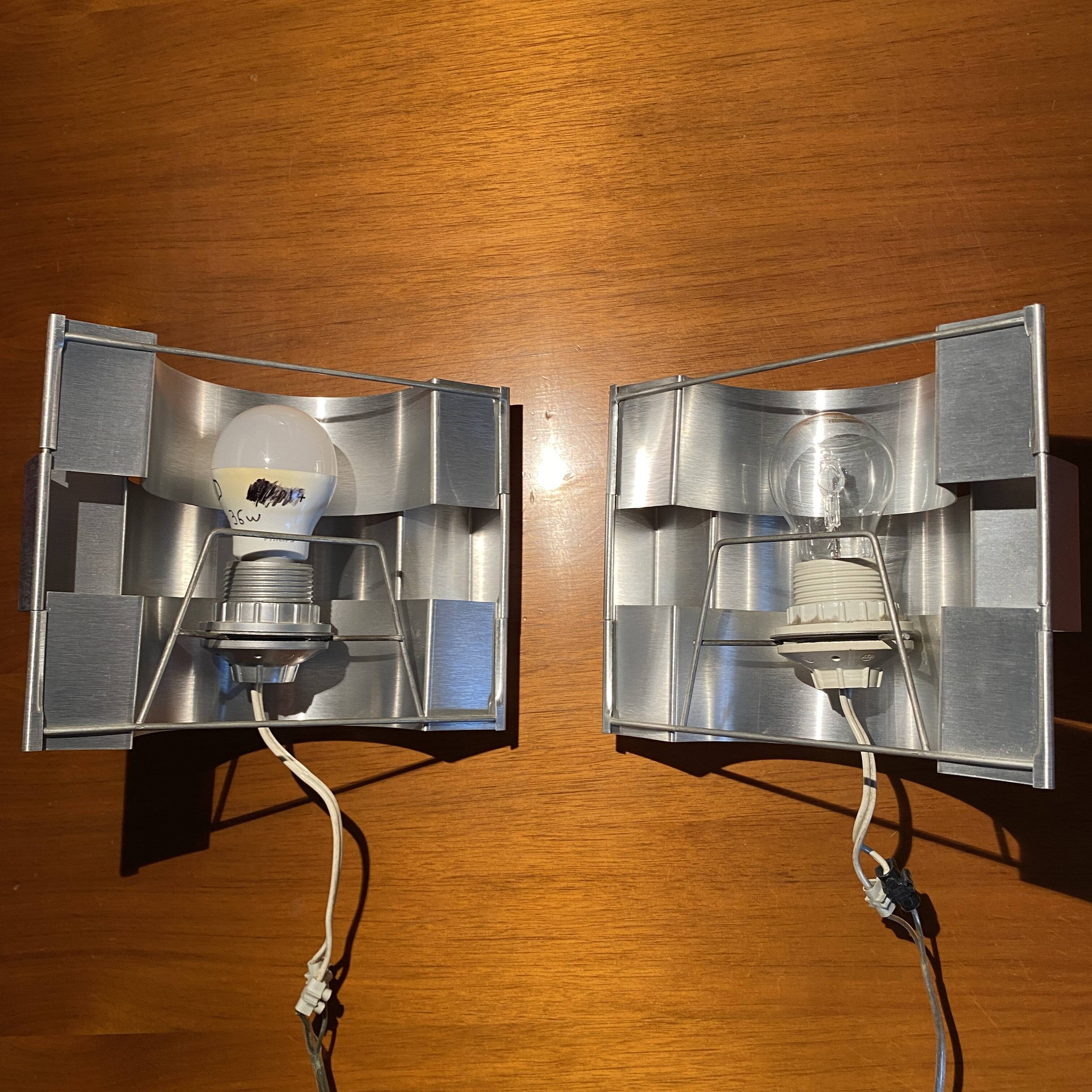 Pair of Max Sauze wall lights, Altaïr model, Late 1960.