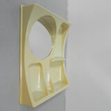 Vintage Plastic Bathroom Wall Shelf with Mirror