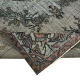 Handmade hi-low pile anatolian 1980s 173 cm x 284 cm grey rug