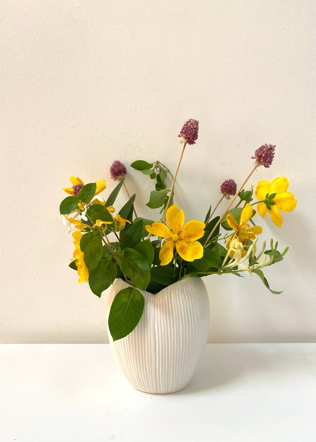 White striped graphic vase