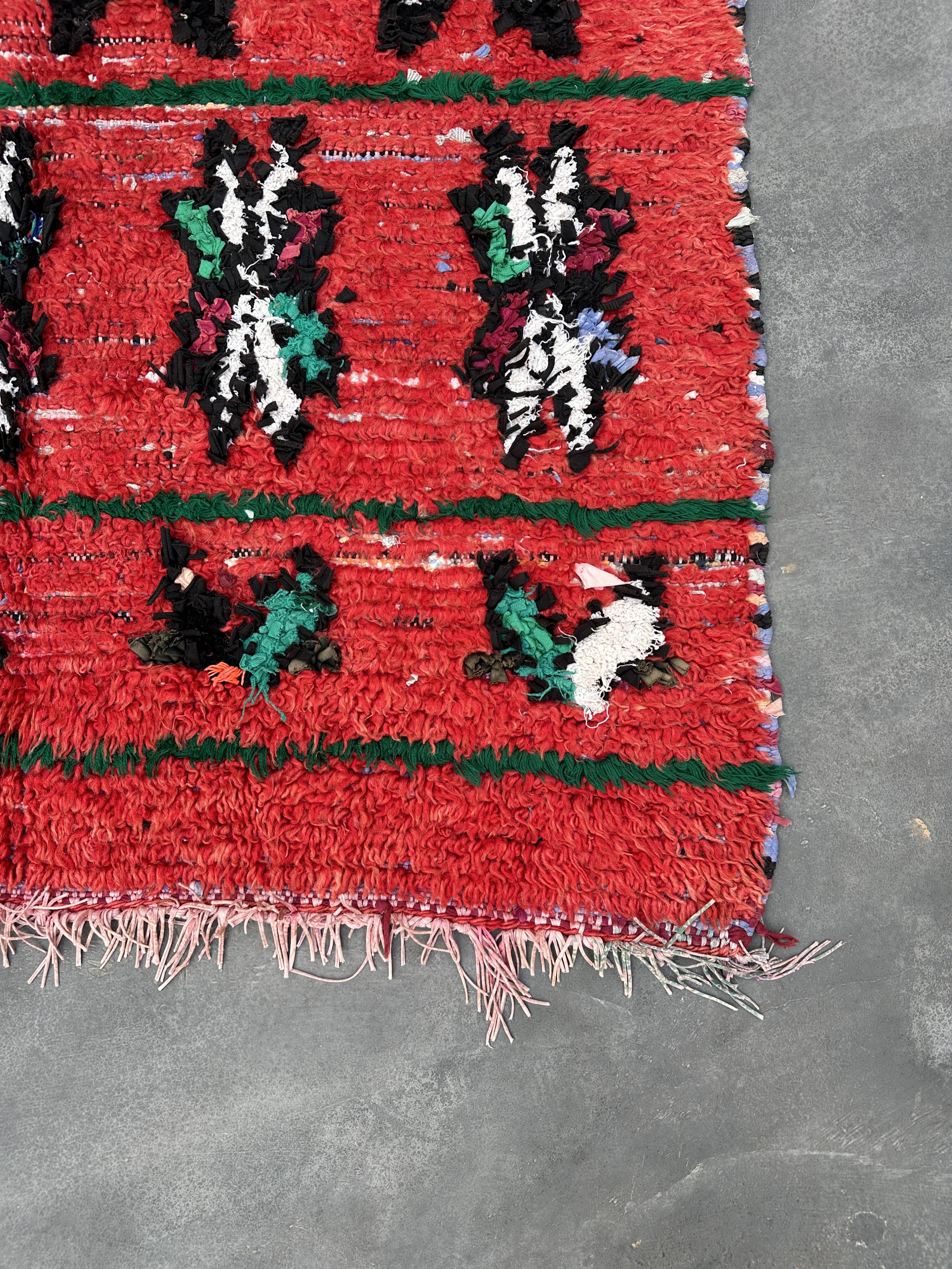 Red Boujad Moroccan rug - 10 x 237 cm