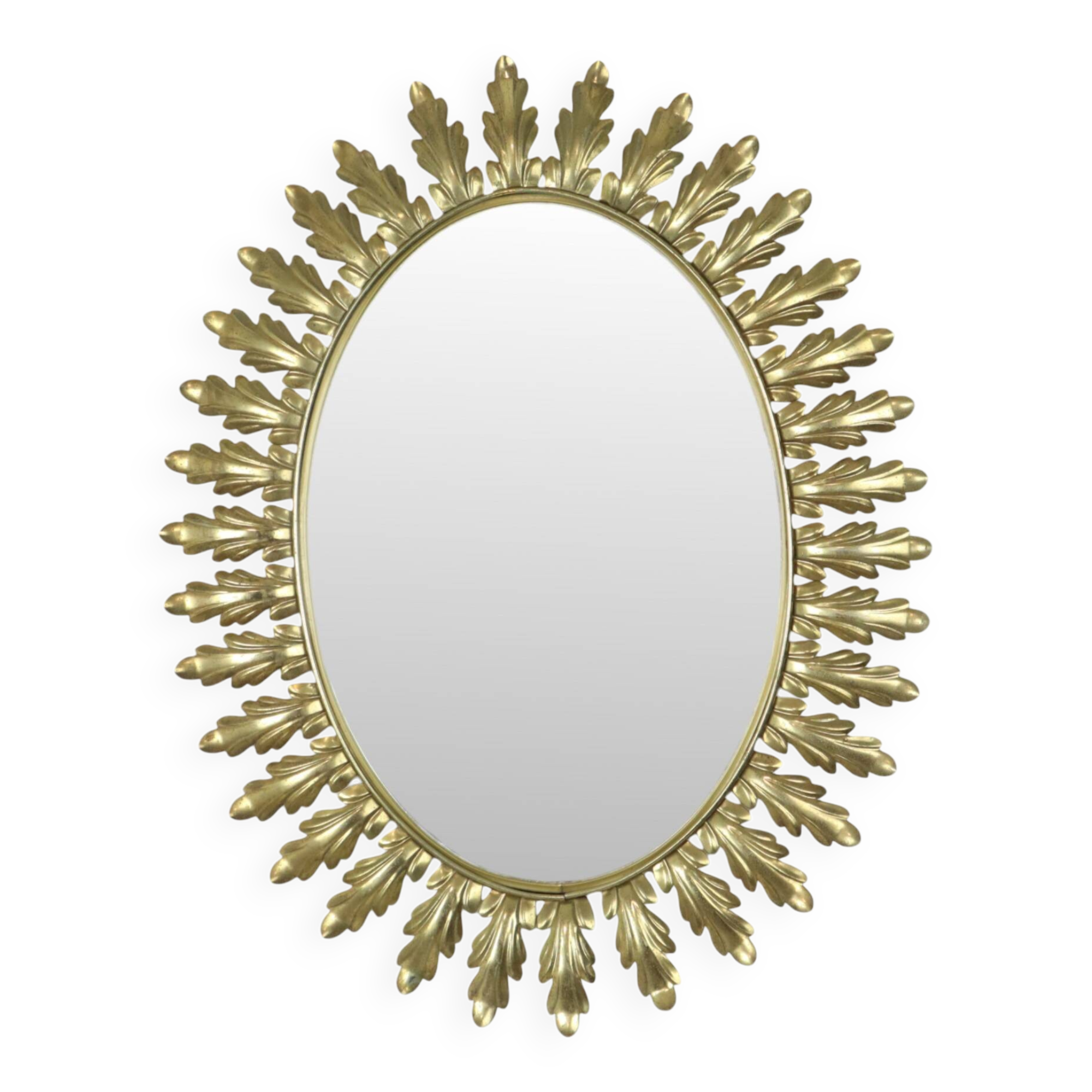 Vintage Deknudt Sun Mirror Sunburst Gold Acanthus Sixties