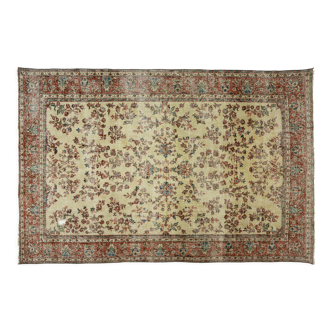 Anatolian handmade vintage rug 282 cm x 193 cm
