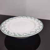 Plat creux ancien en porcelaine opaque de Gien terre de fer décor vert