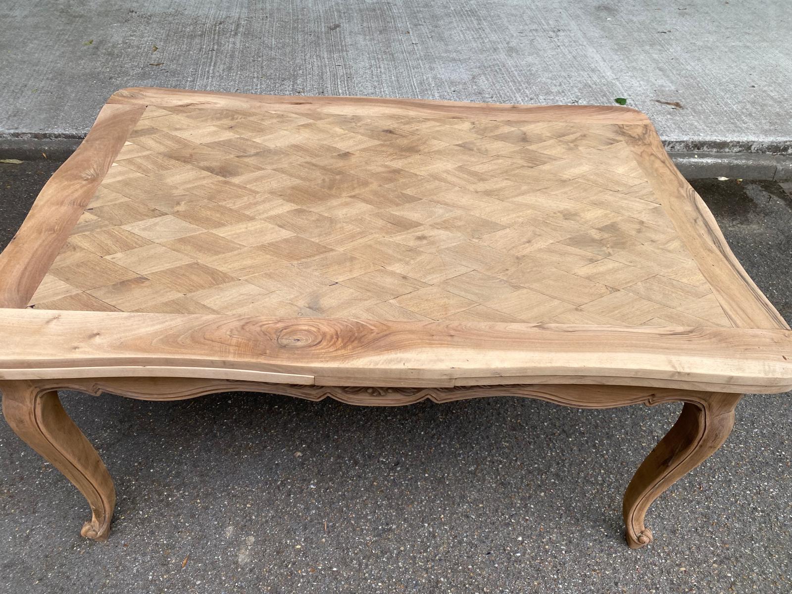 Renovated Louis XV extendable dining table walnut 265cm