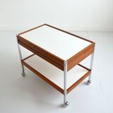 Scandinavian serving trolley / Trolley on wheels with drawer 1960s