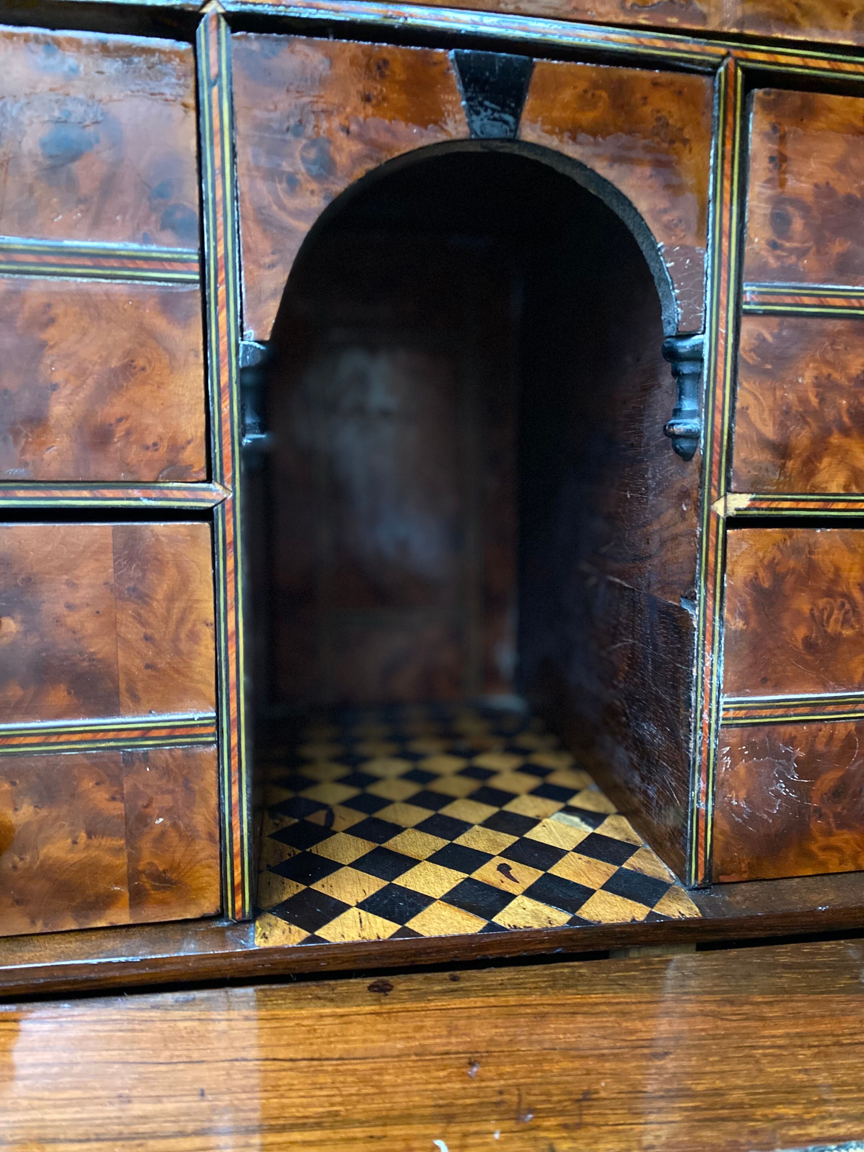 Lady's secretary in marquetry stamped