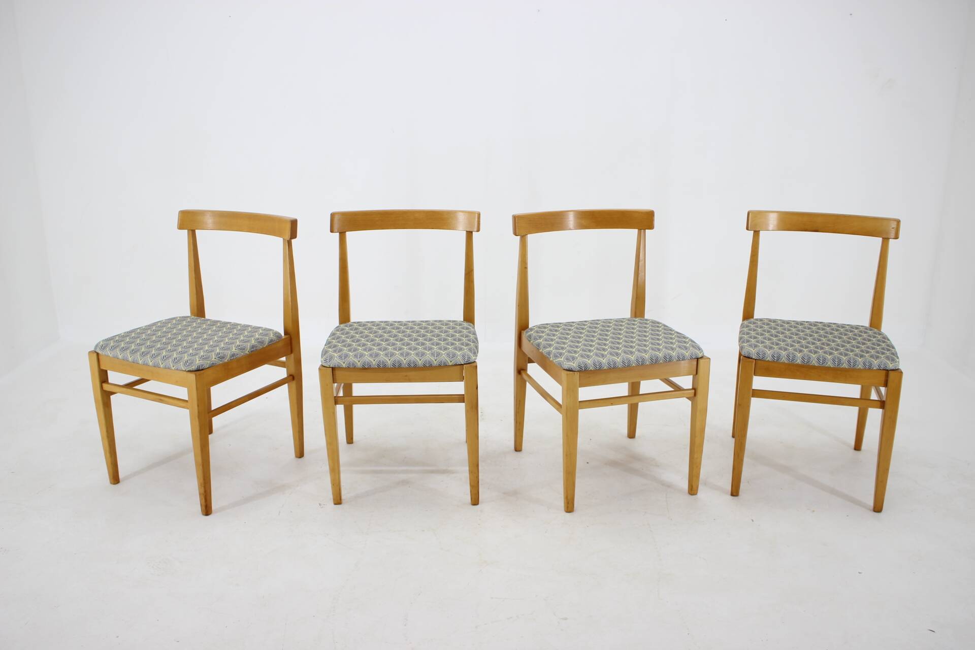 1960s Set of Four Minimalist Dining Chairs, Czechoslovakia