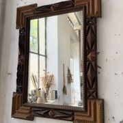 Miroir Tramp art 1900 folk art France
