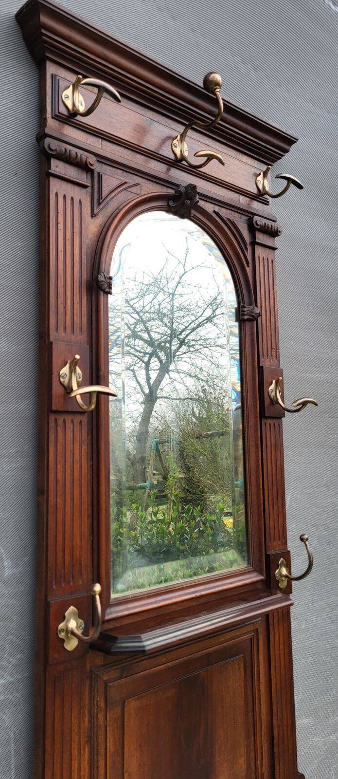 Monumental Art Nouveau wardrobe • walnut & brass
