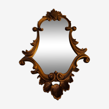 Miroir style baroque bois doré verre décoration vintage
