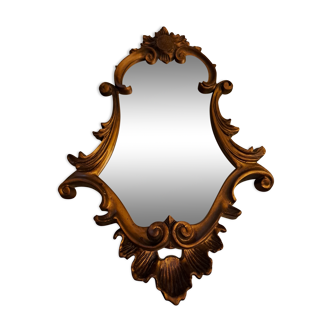 Baroque style mirror gilded wood glass vintage decoration