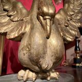 Ittalian Artist, Empire Period Decorative Swan Sculptures, 1800s, Giltwood, Set of 2