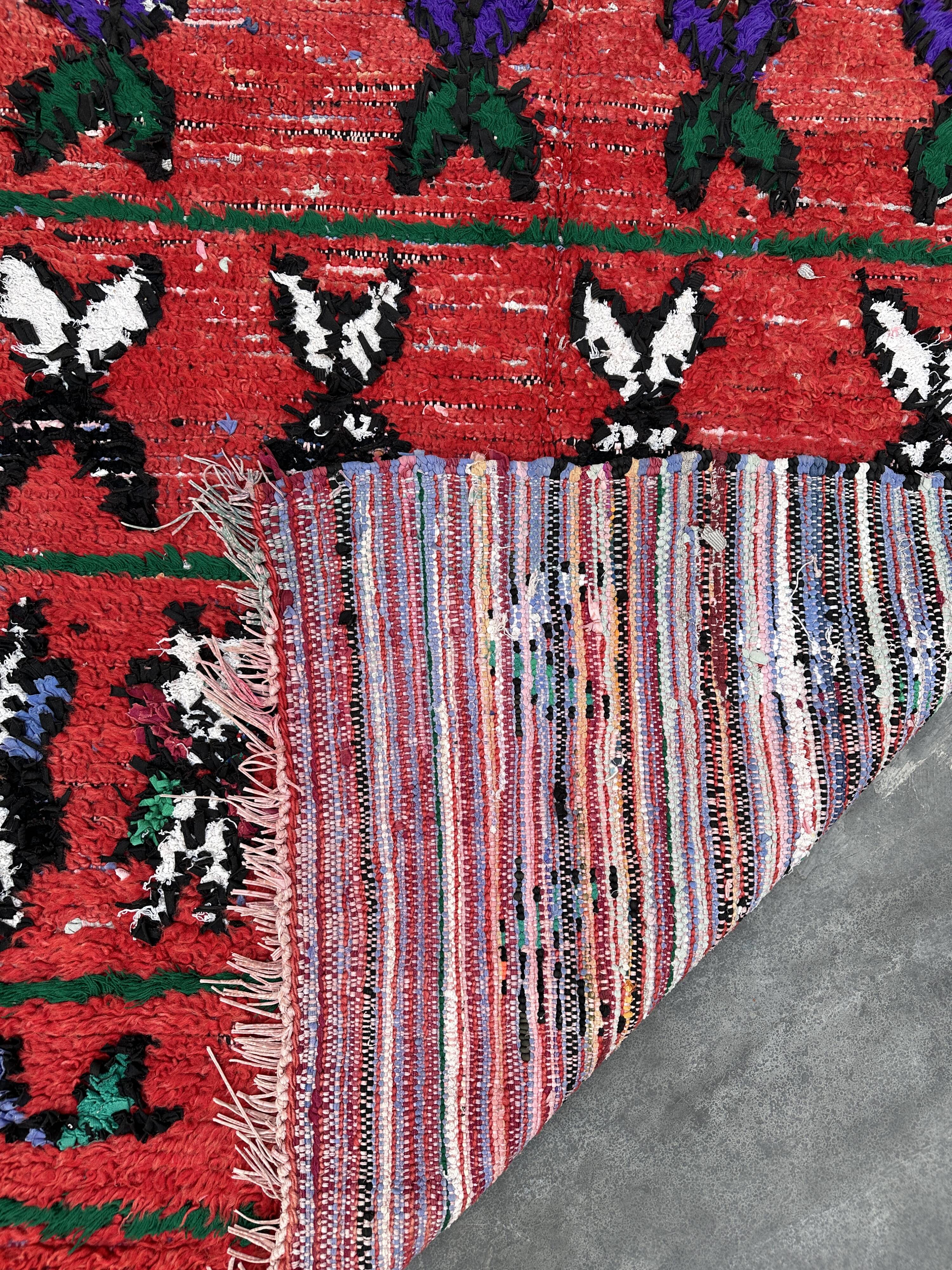 Red Boujad Moroccan rug - 10 x 237 cm