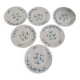 Lot de 6 assiettes plate Arcopal Véronica Myosotis fleur bleu vintage