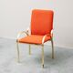 Set of 4 vintage golden metal and orange fabric chairs, 1970s modernist