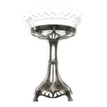 Art Nouveau figural centerpiece, silver-plated pewter, WMF, Germany, early 20th century