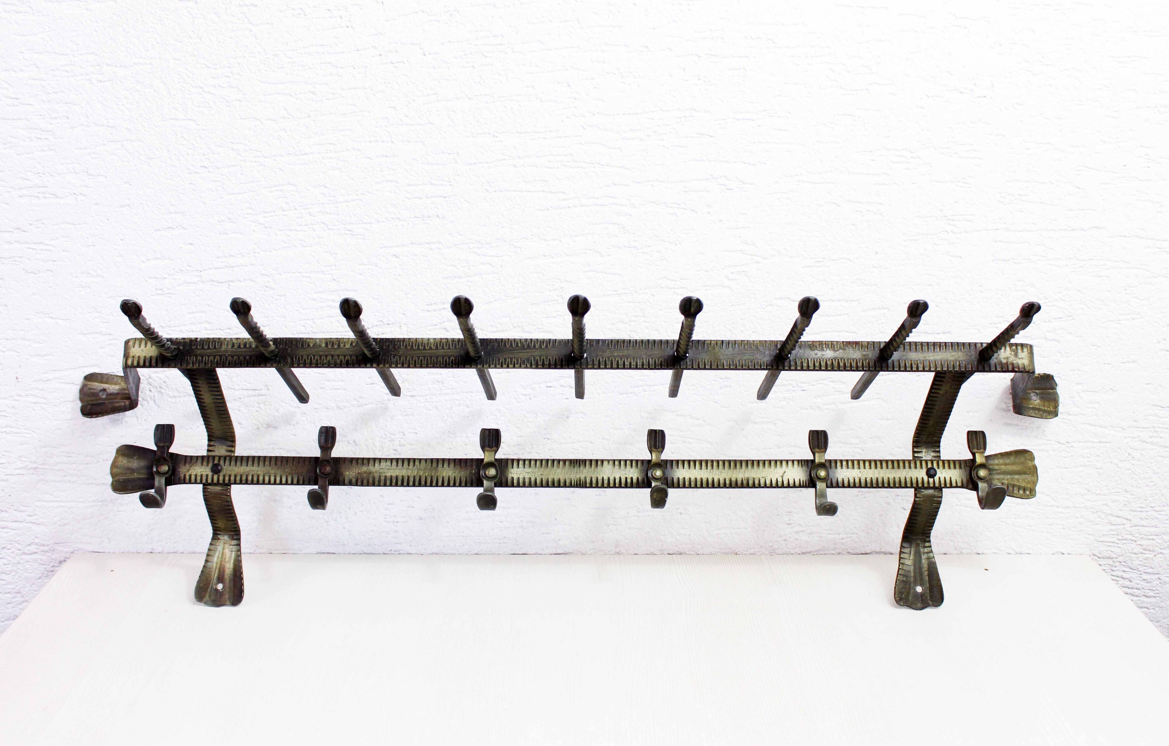 Metal wall coat rack