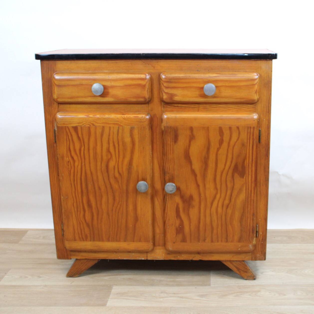 Vintage Mado commode in terracotta and light oak, 1960s.