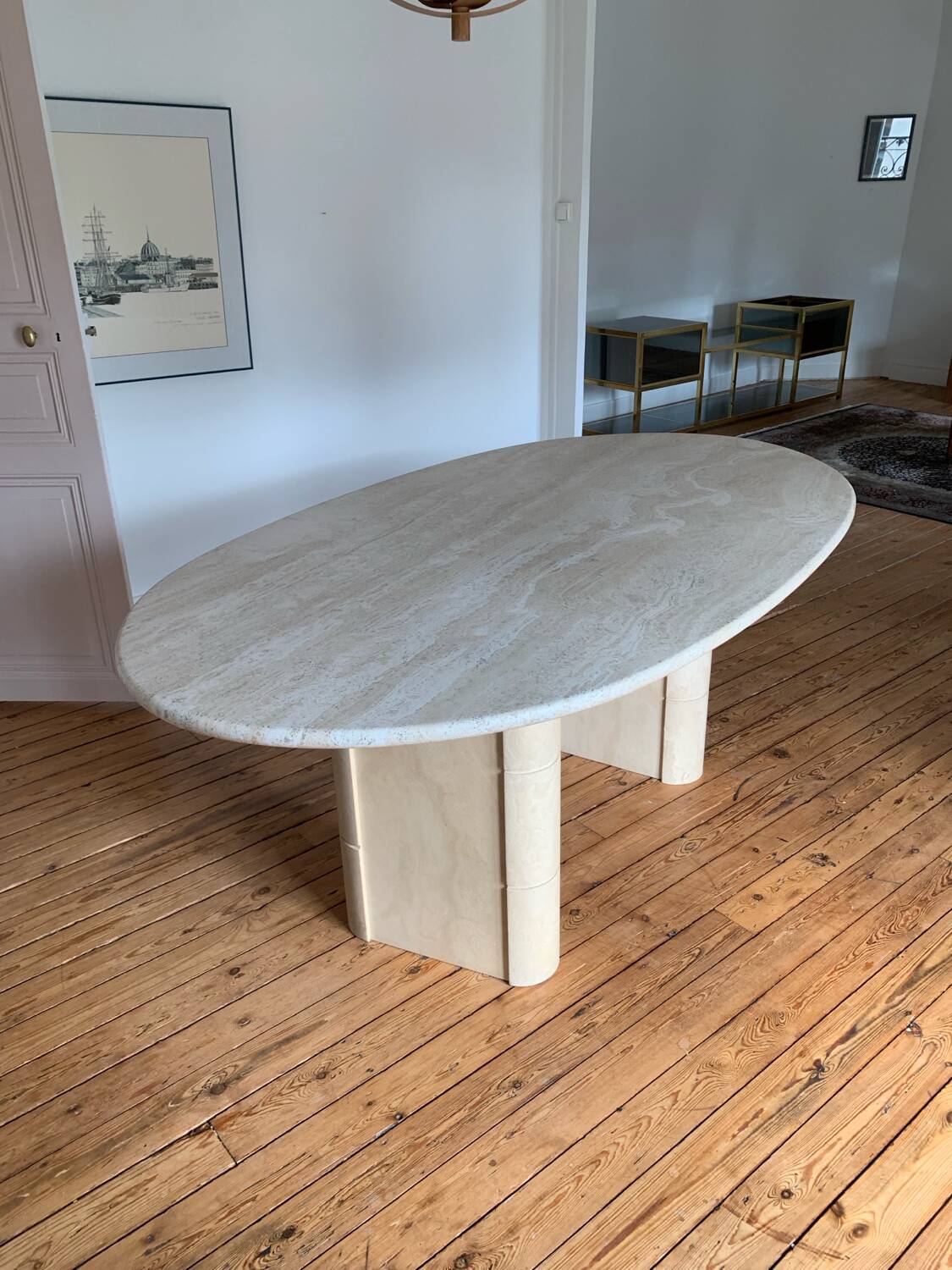 Roche Bobois travertine table