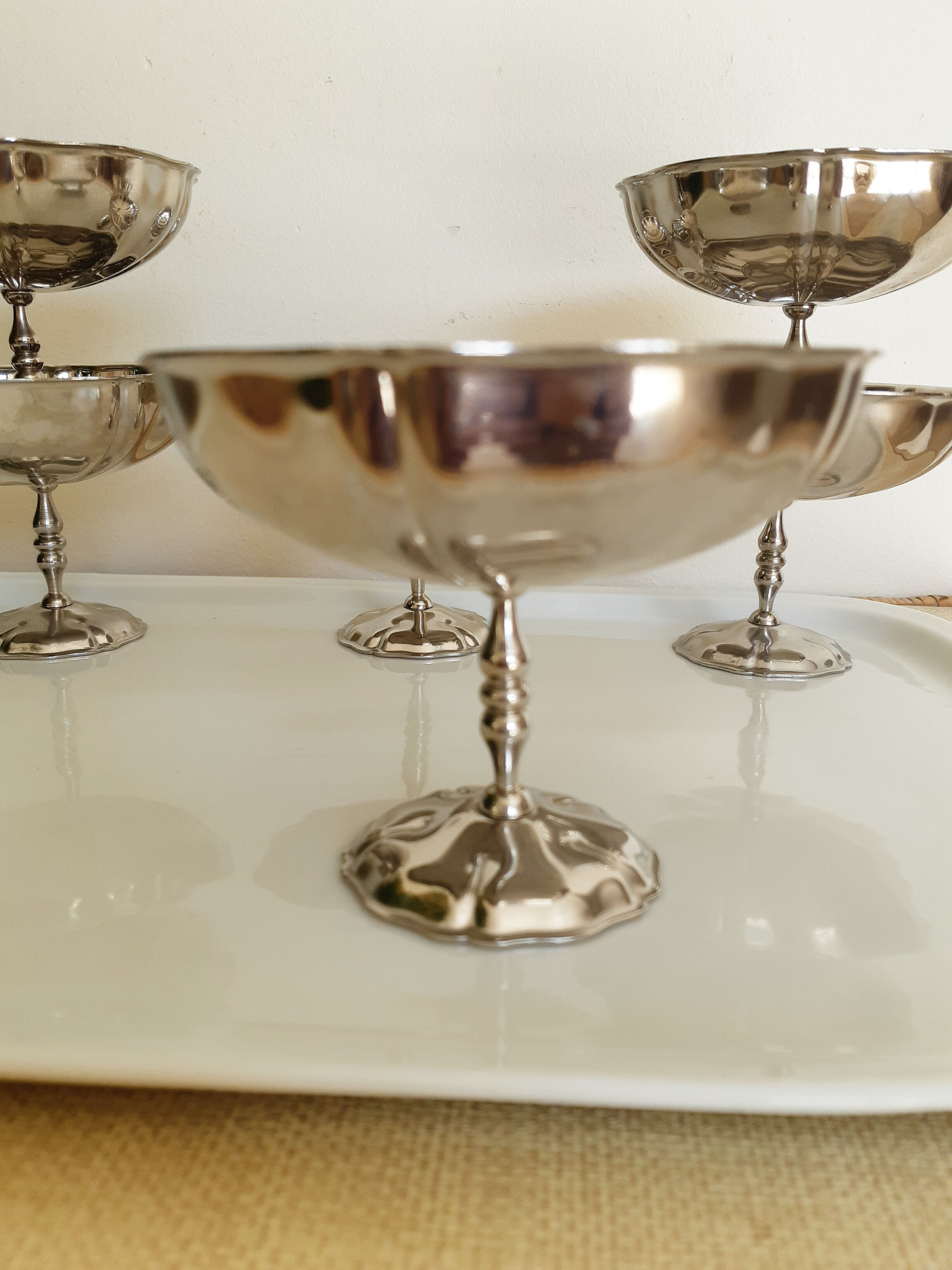 Lot De 6 Coupelles à Glace Vintage En Inox Guy Degrenne - Argenté