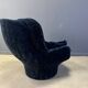 Blue velvet lounge chair 'Karate' by Michel Cadestin, France 1970s