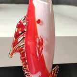 Soliflore Vase/Swordfish Fish Figurine in Murano Italy blown art glass. High 29 cm