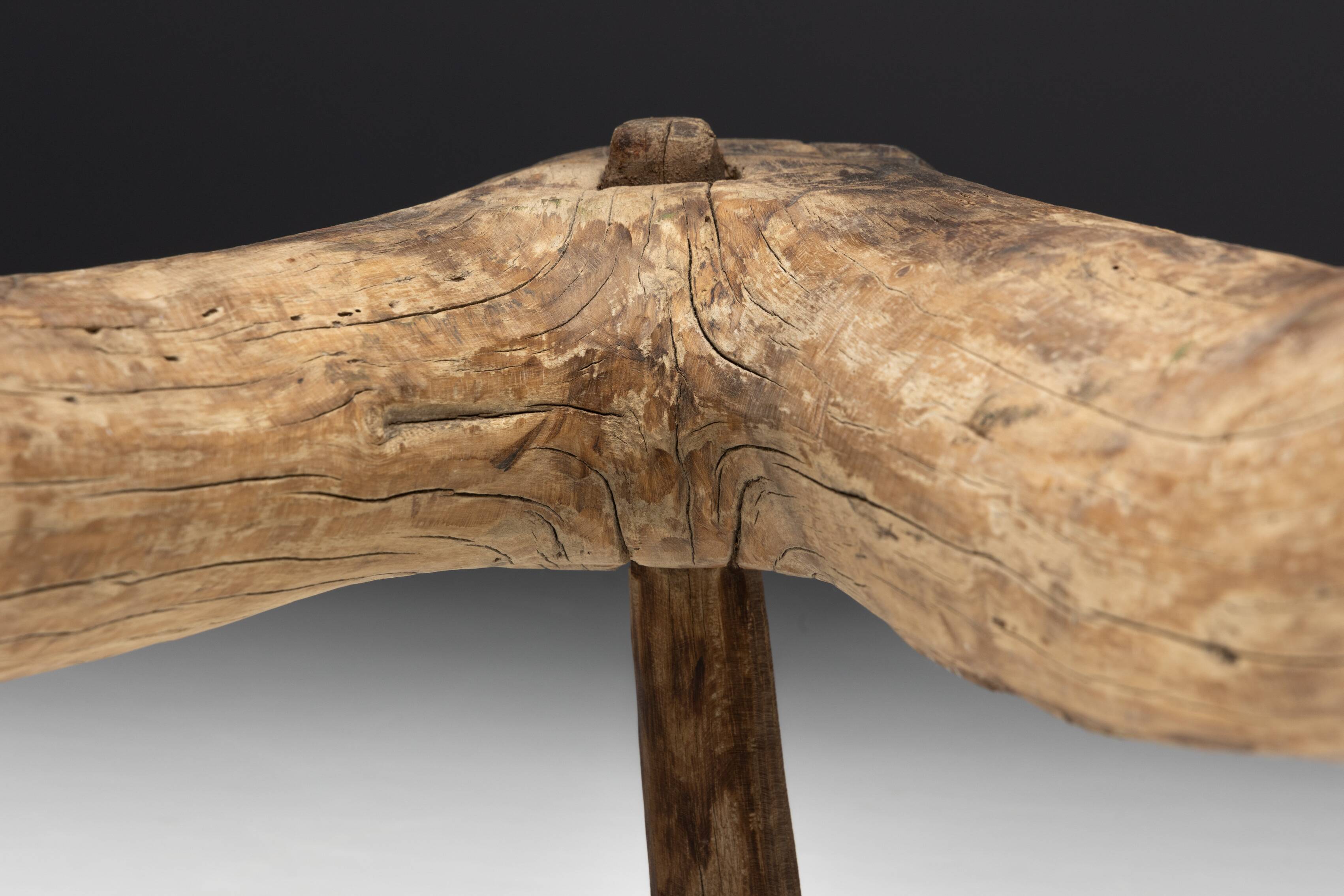 Wabi Sabi Primitive Tripod Stool, France, 18th Century