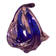 Ashtray in transparent and blue blown glass with a design shape
