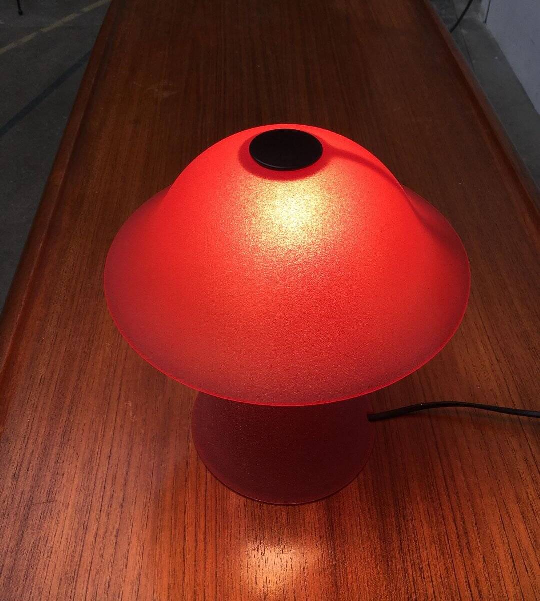 Vintage glass mushroom table lamp