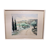 Lithograph "Path of the olive grove" by Victor Zarou