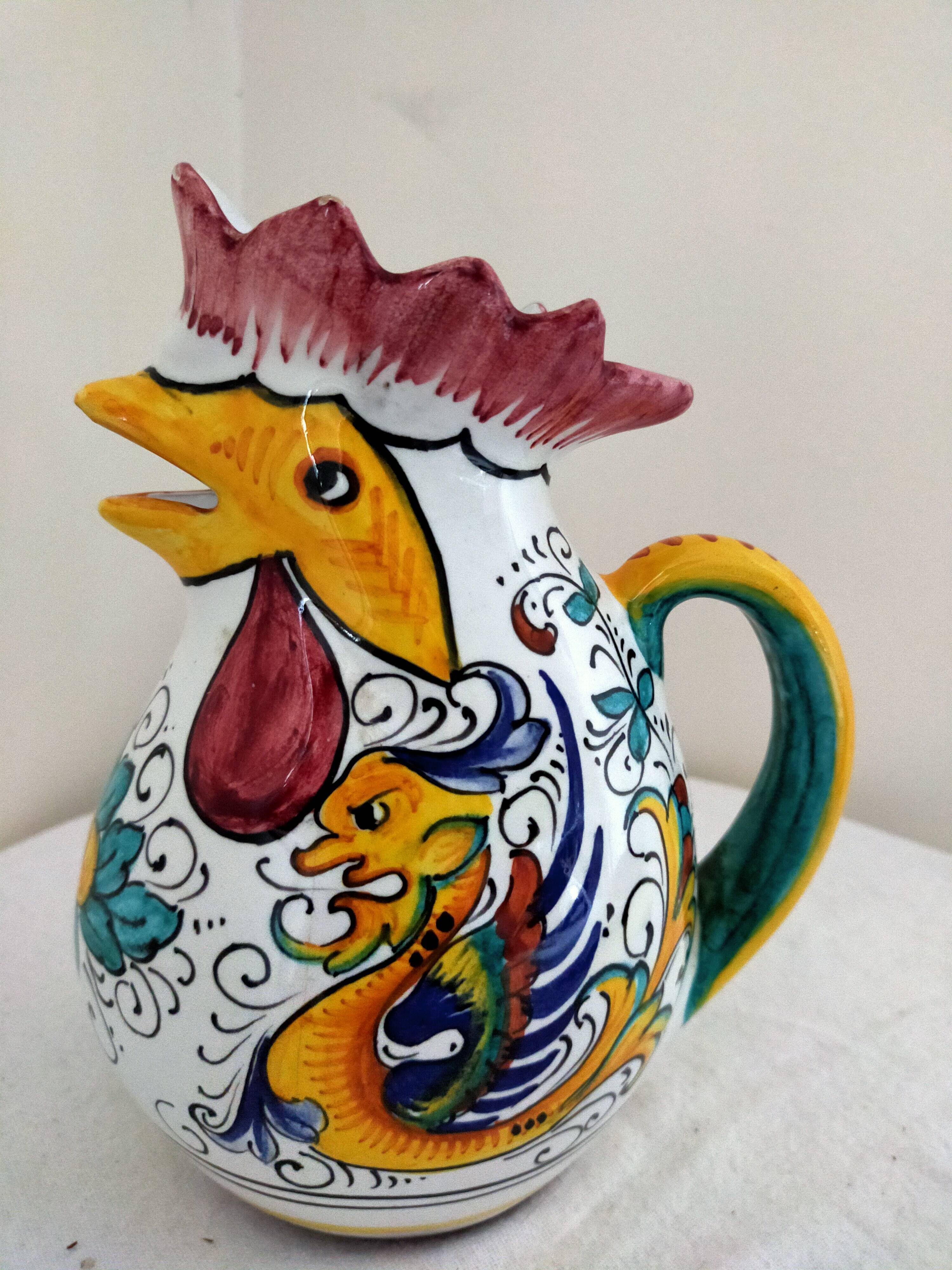 Animal pitcher rooster Sberma dervta decorated and numbered