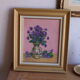 Framed oil on canvas – still life with violets