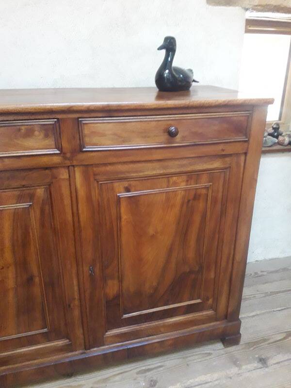 Solid walnut sideboard with 2 doors and 2 drawers, late 19th century