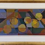 Swedish abstract oil painting from mid-century 1950