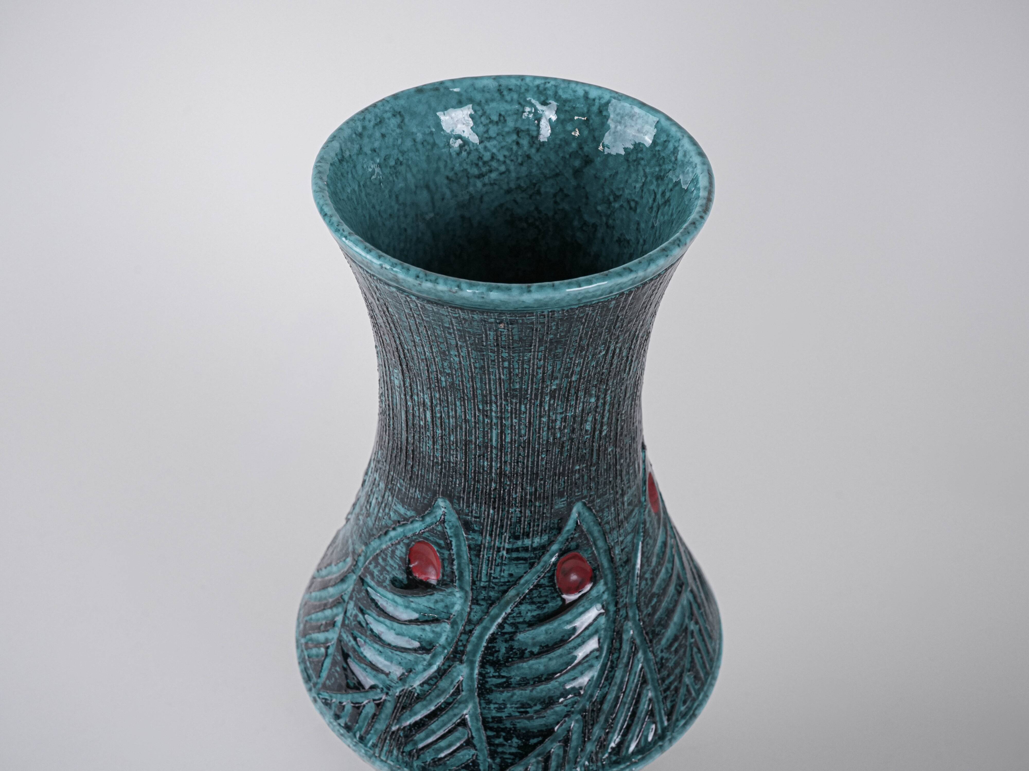 Ceramic vase, Fat Lava, German design, 1960s, made in West Germany