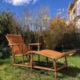 Chaise longue en rotin